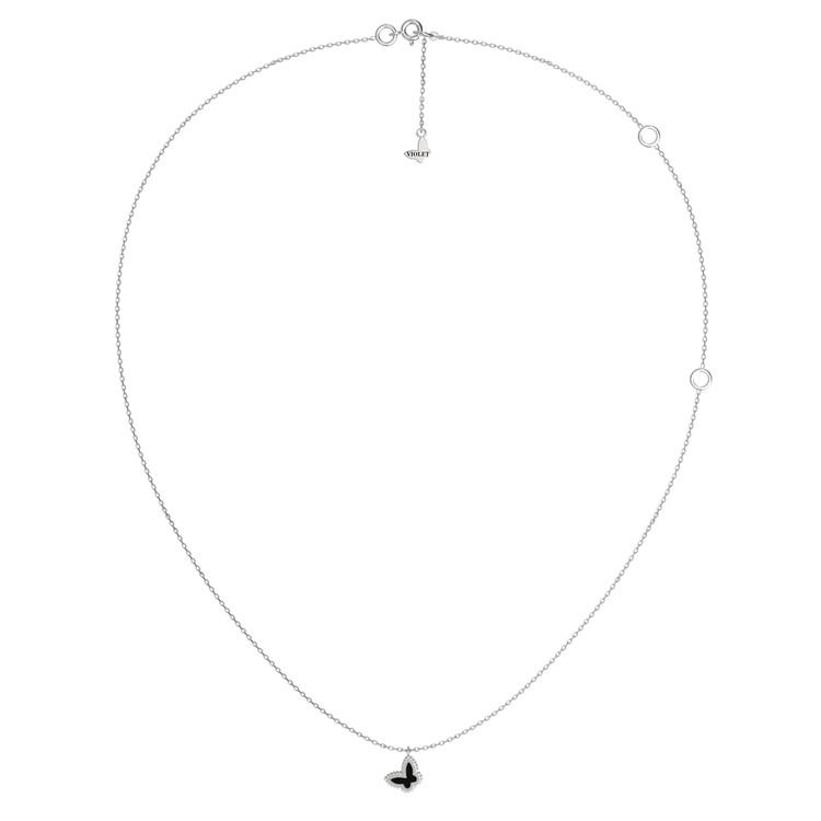 Колье из белого золота c ониксом