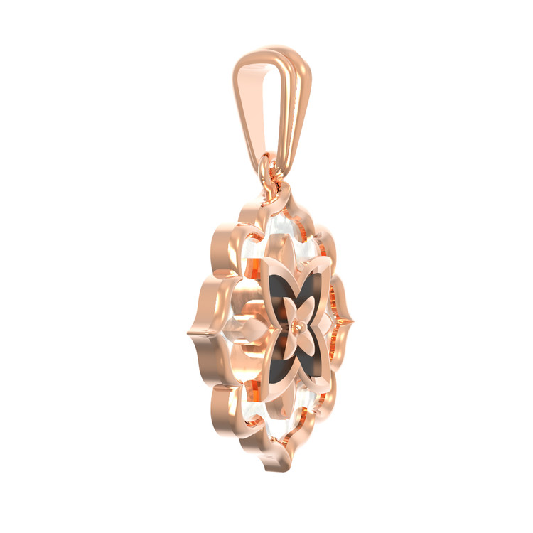 Подвеска из золота c ониксом и перламутром