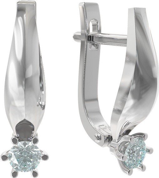 Серьги из белого золота c бриллиантами