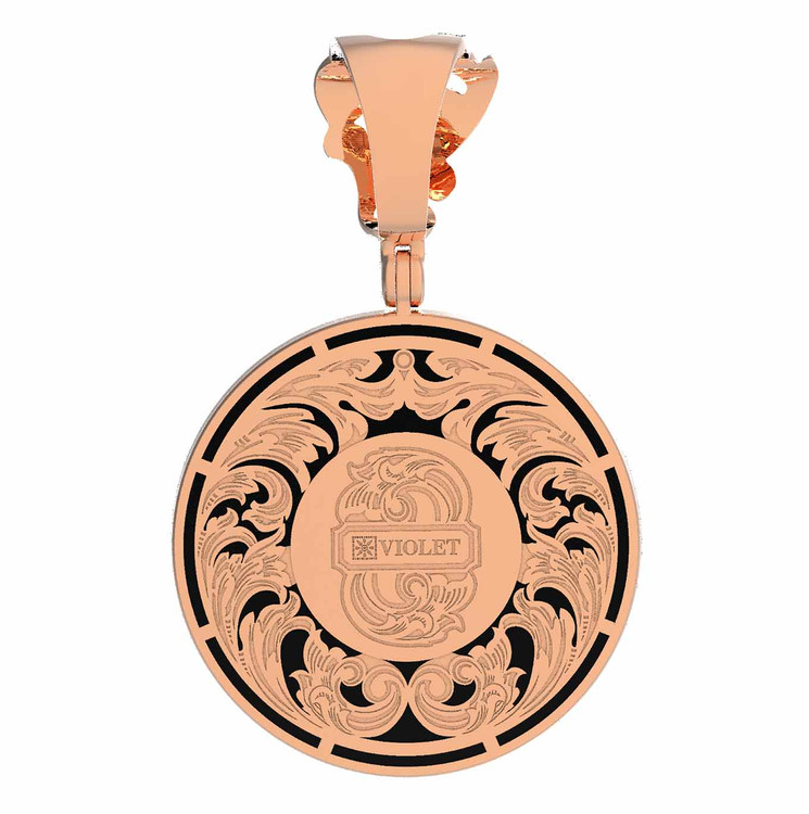 Подвеска из золота c эмаль и ониксом