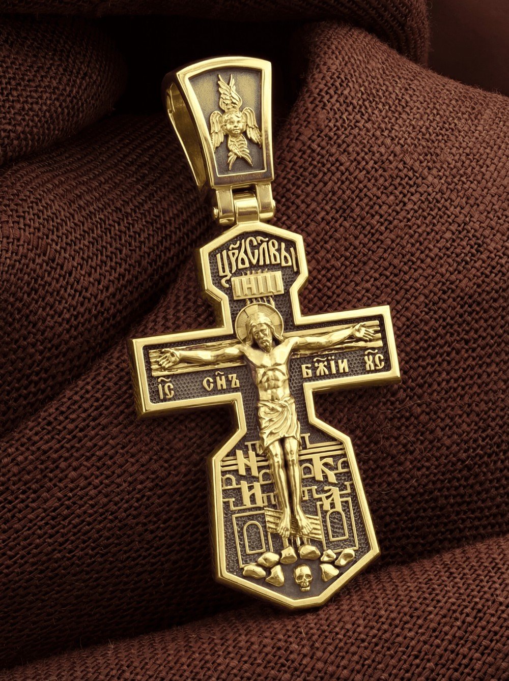 Крест из лимонного золота