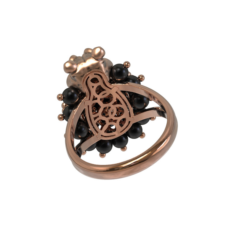 Кольцо из золота c эмалью и ониксом