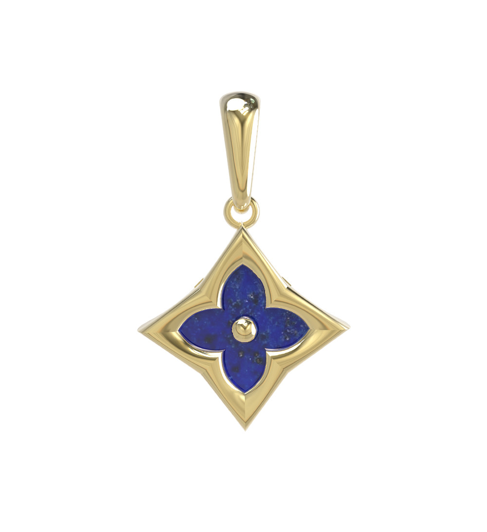 Подвеска из лимонного золота c лазуритом