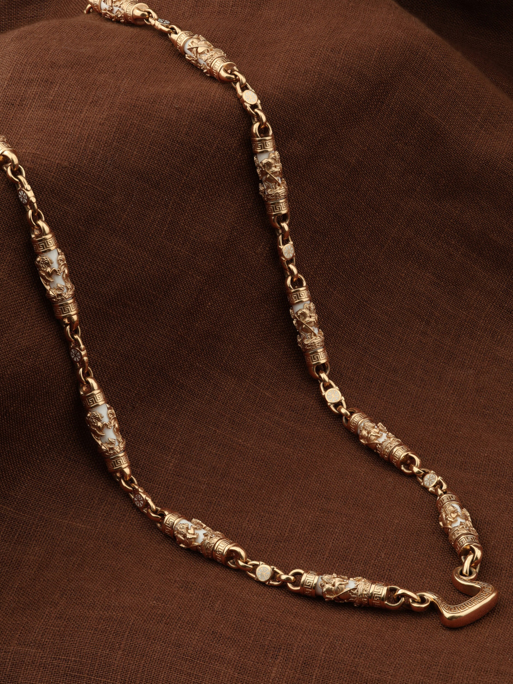 Цепь из золота c эмаль и бивнем мамонта