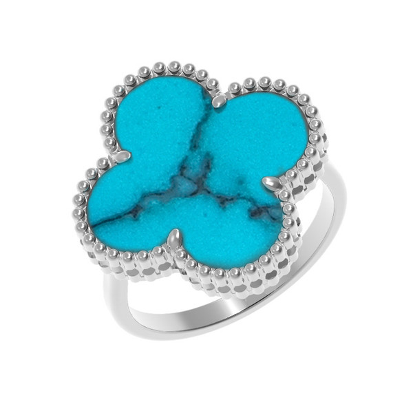 Кольцо из белого золота c бирюзой
