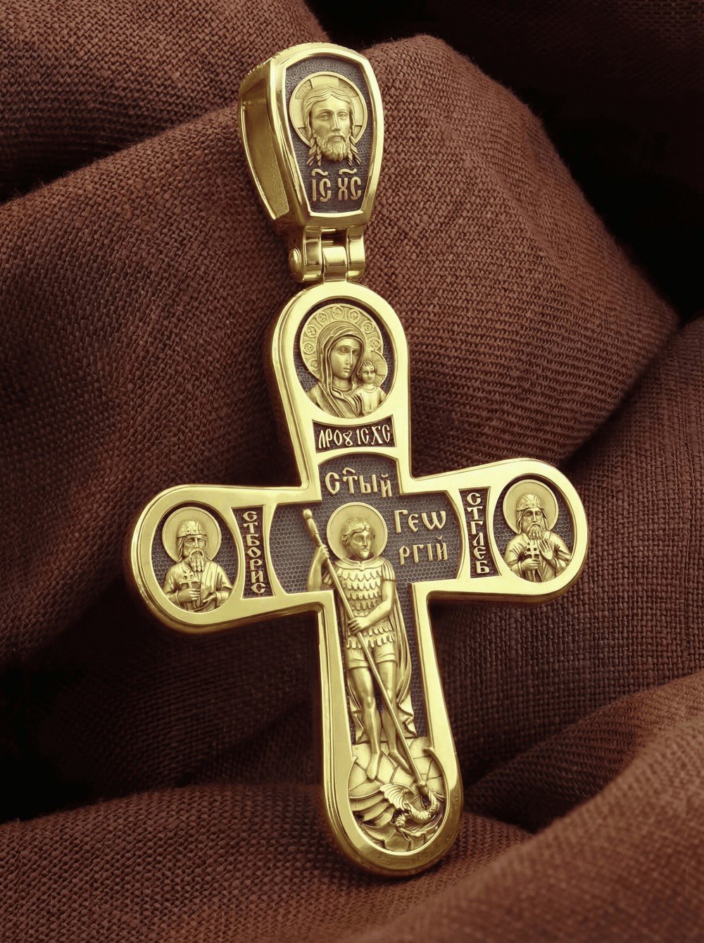 Крест из лимонного золота