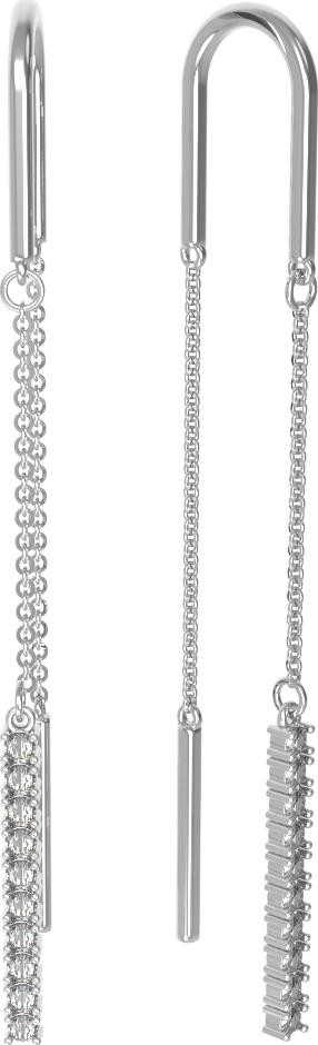 Серьги из белого золота c бриллиантами