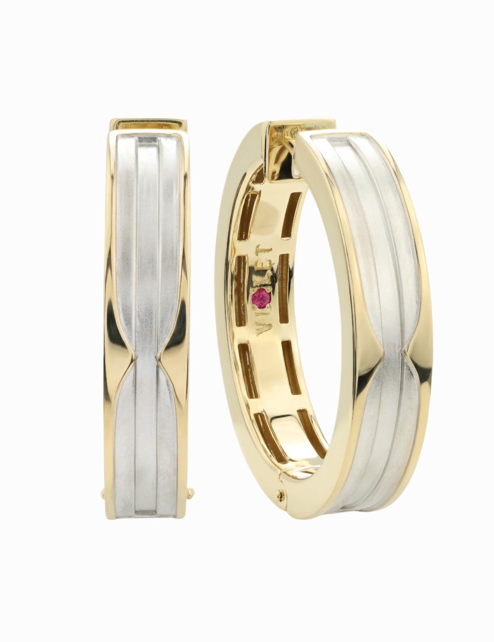 Серьги из лимонного золота c рубином