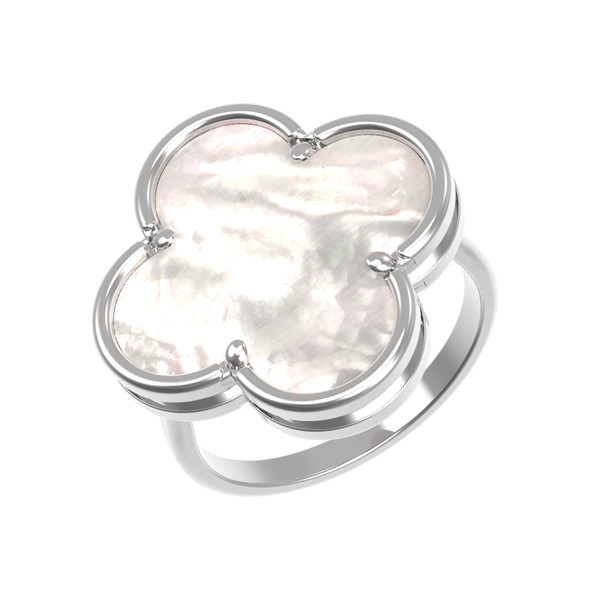 Кольцо из белого золота c перламутром