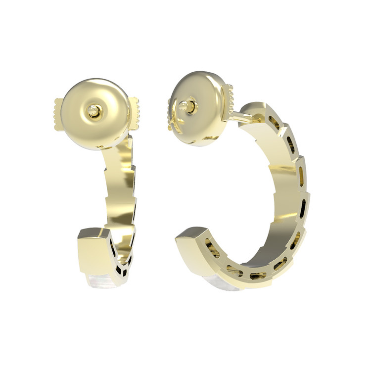 Серьги из лимонного золота c перламутром