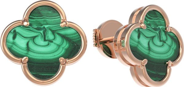 Серьги из золота c малахитом