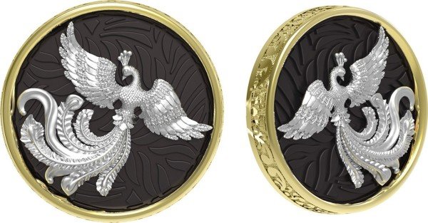 Серьги из лимонного золота c эбеновым деревом