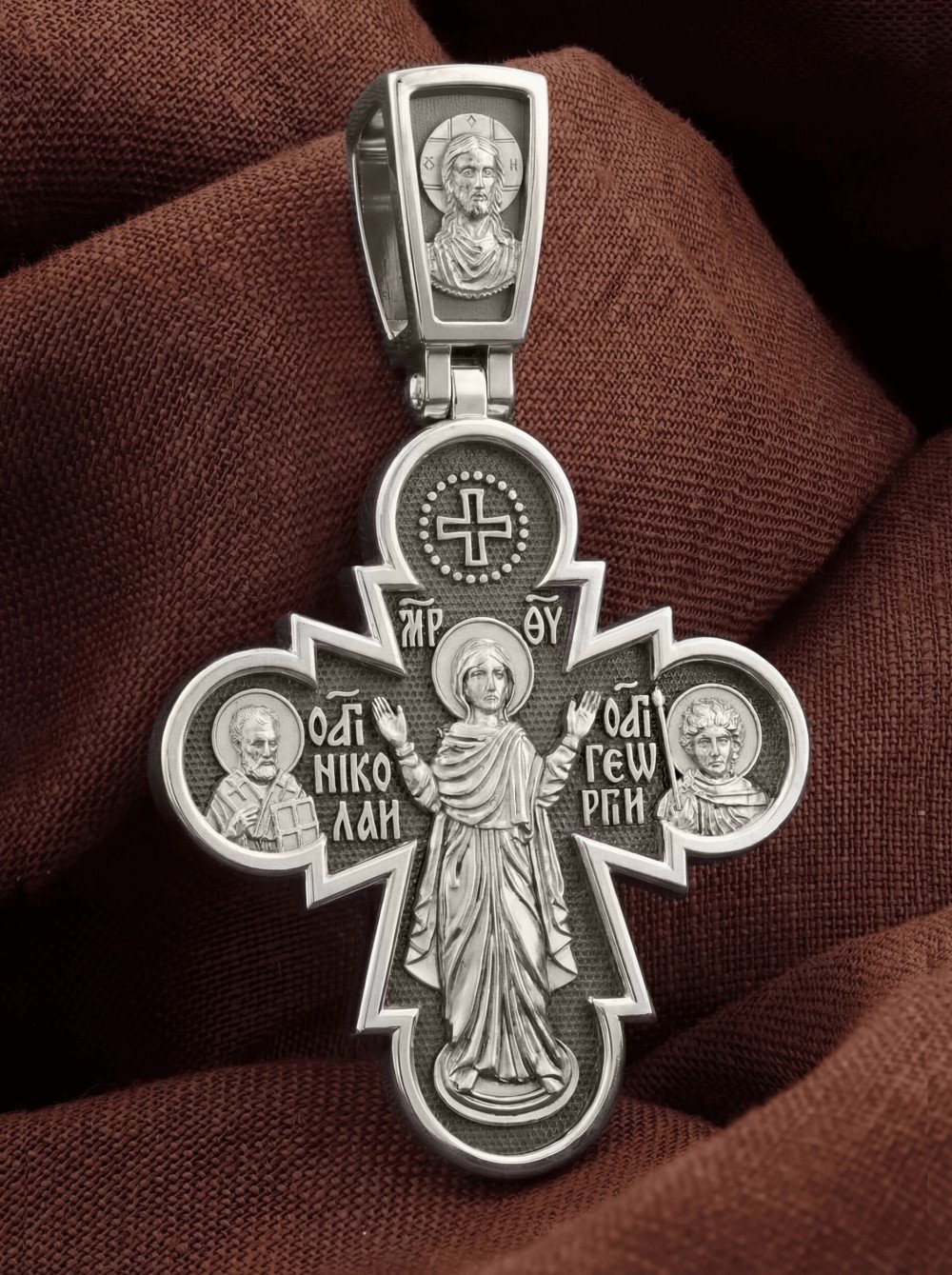 Крест из белого золота