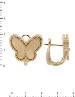 Серьги из золота c рубином