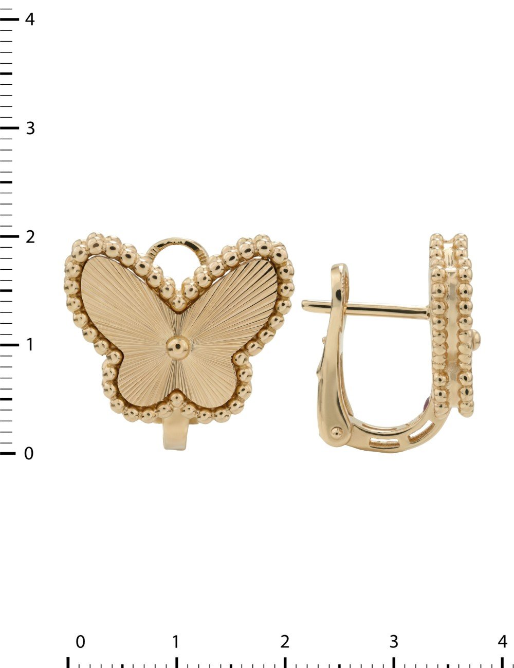 Серьги из золота c рубином