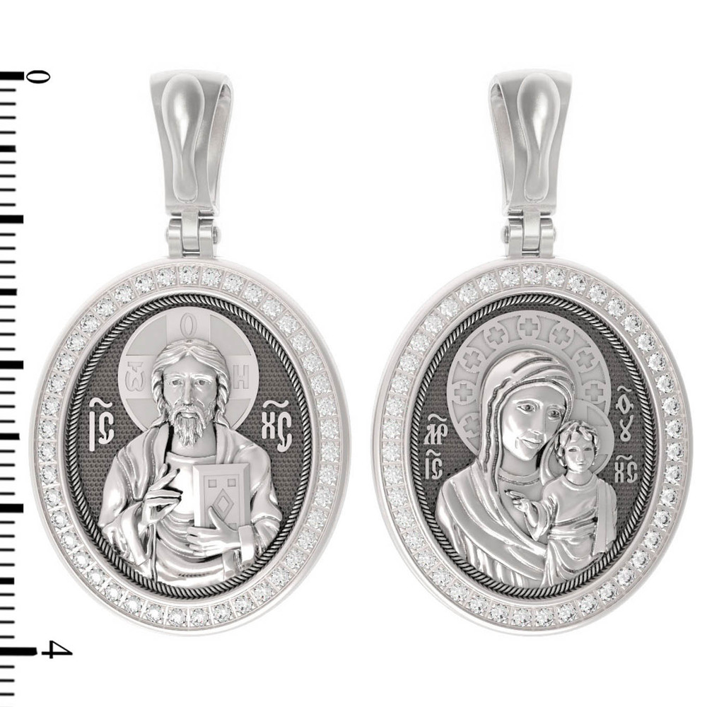 Образок из белого золота c бриллиантами