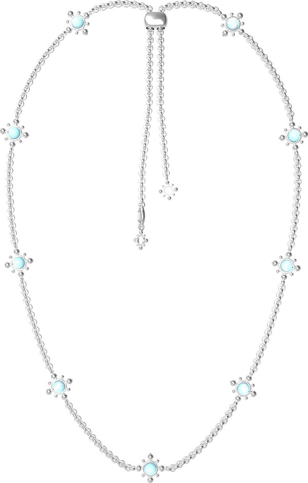 Колье из белого золота c бирюзой