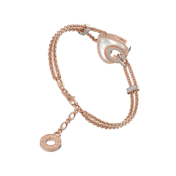 Браслет из золота c бриллиантами, ониксом и перламутром