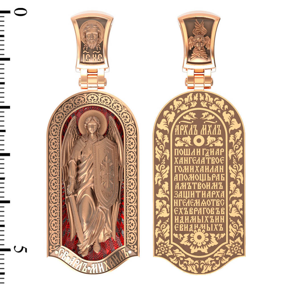 Образок из золота c эмаль