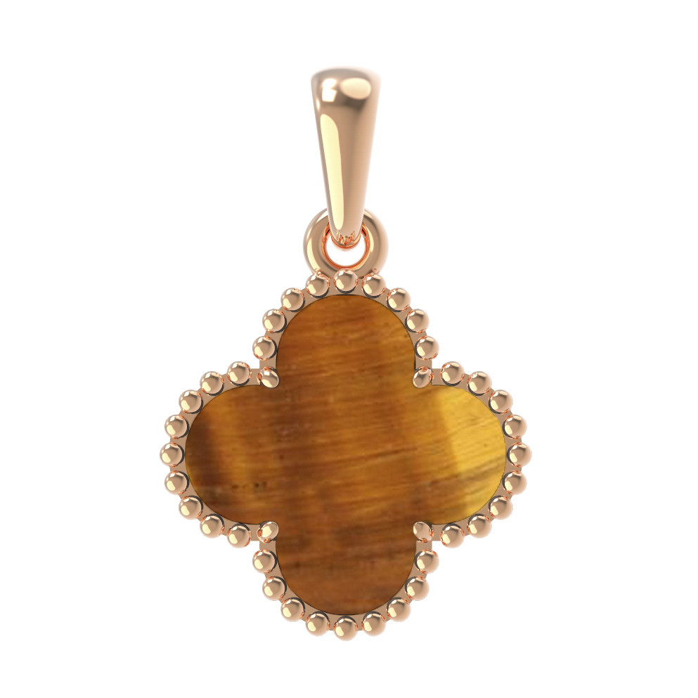 Подвеска из золота c тигровым глазом