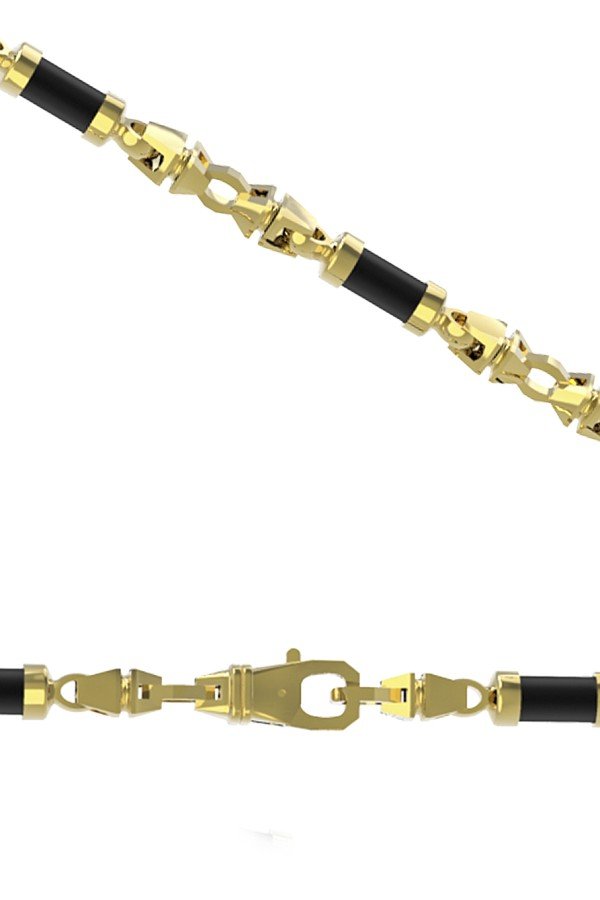 Цепь из лимонного золота c ониксом