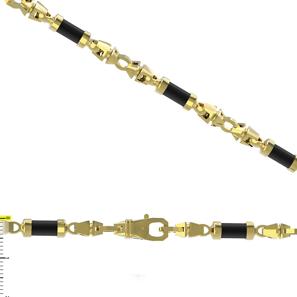 Цепь из лимонного золота c ониксом