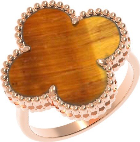 Кольцо из золота c тигровым глазом