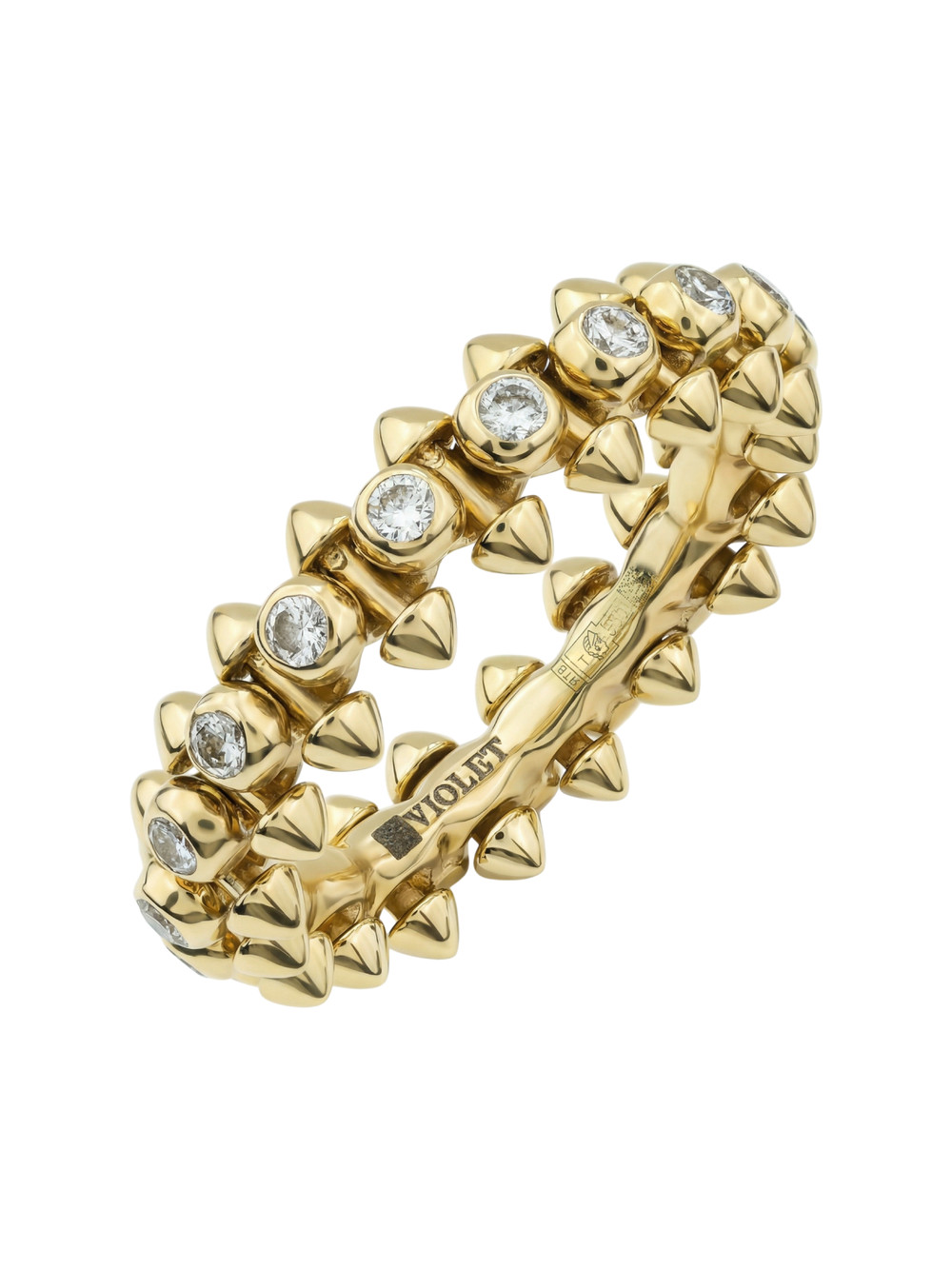 Кольцо из лимонного золота c бриллиантами