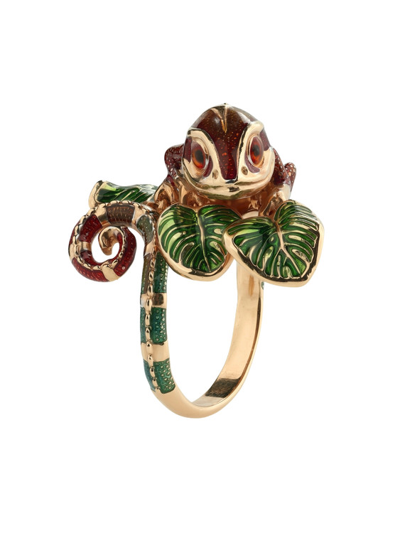 Кольцо из золота c эмаль