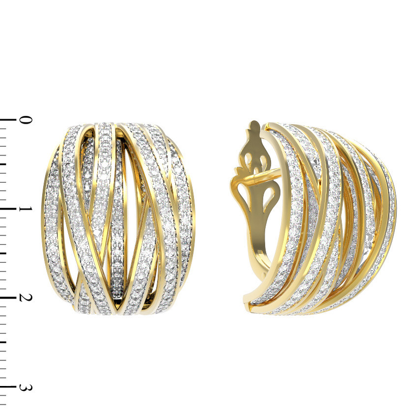 Серьги из лимонного золота c фианитом