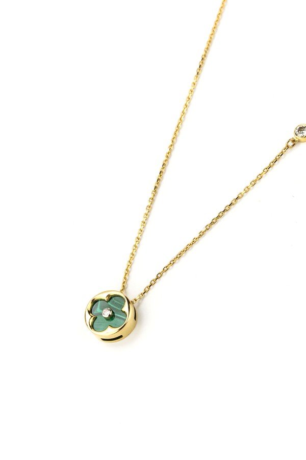 Колье из лимонного золота c бриллиантами и малахитом