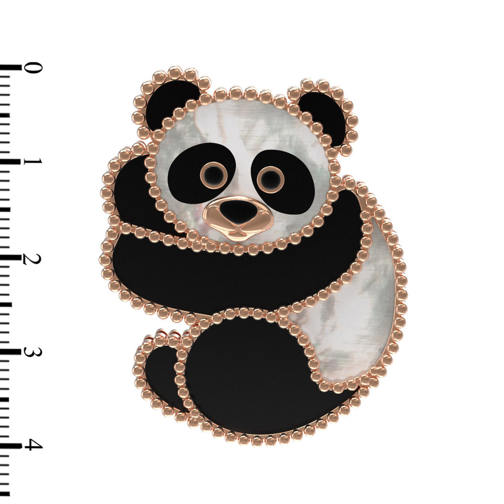 Брошь из золота c эмаль , ониксом и перламутром