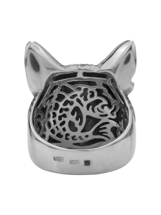 Кольцо из белого золота c эмаль