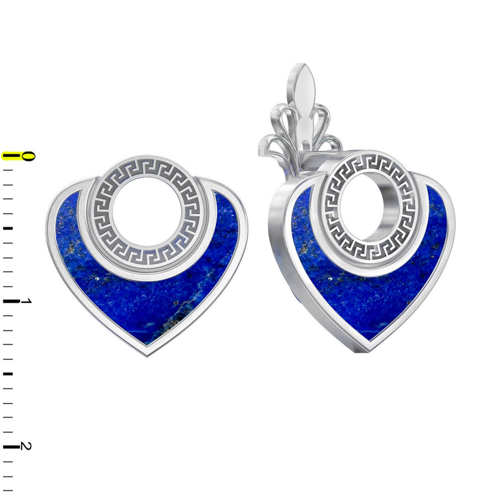 Серьги из белого золота c лазуритом