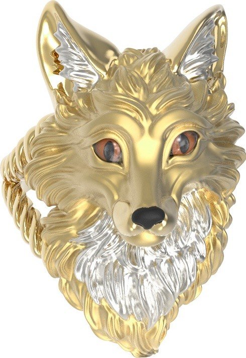 Кольцо из лимонного золота c эмалью