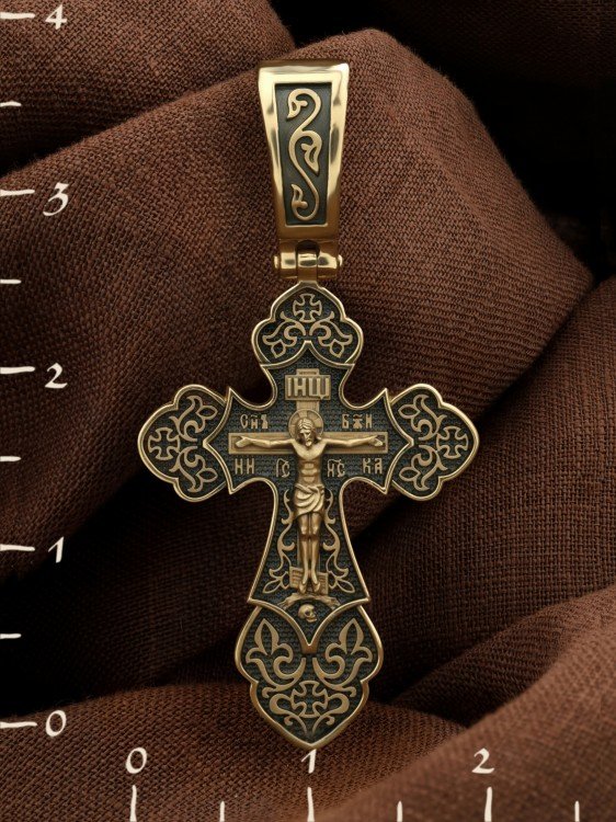 Крест из лимонного золота