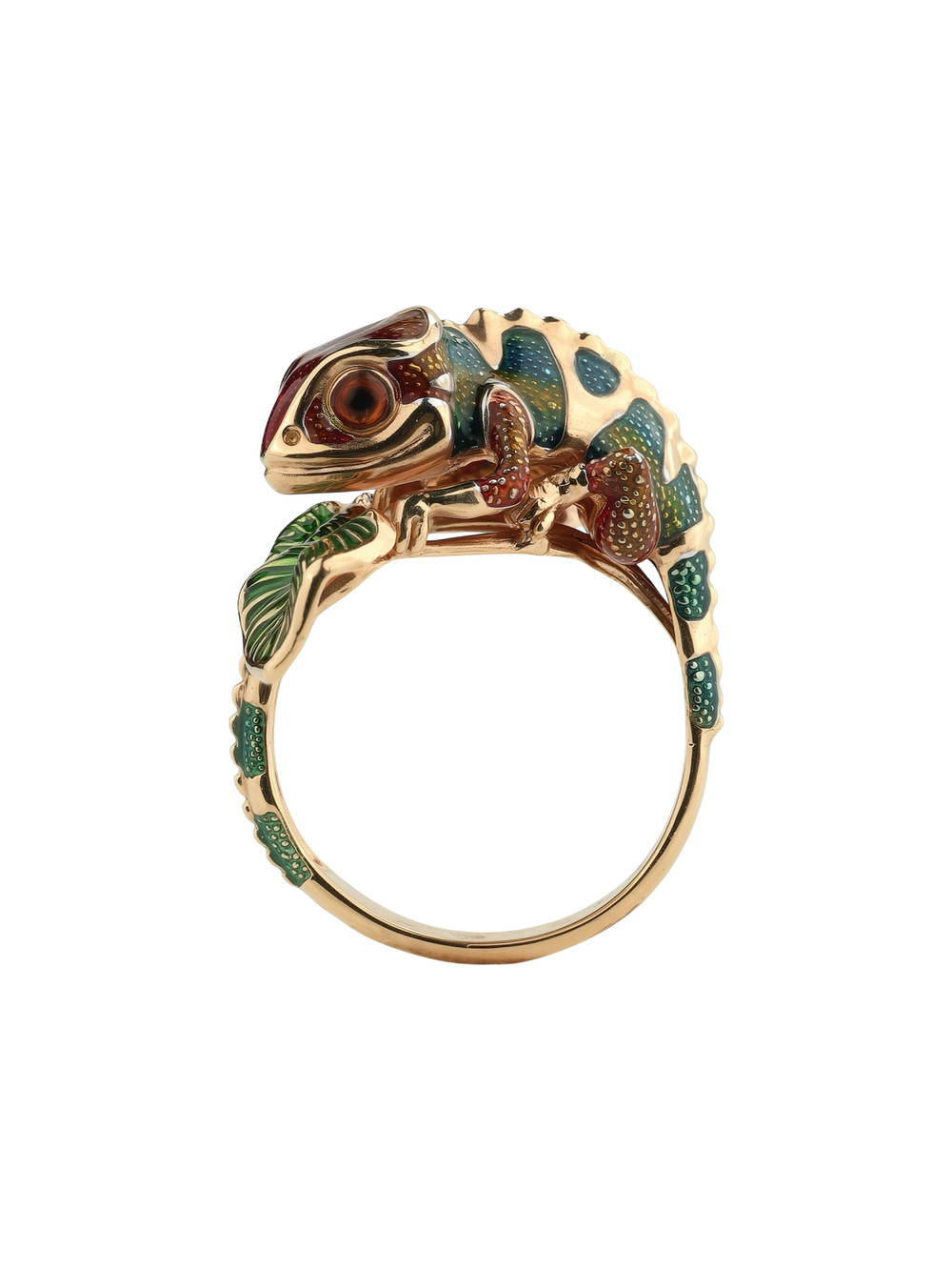 Кольцо из золота c эмаль