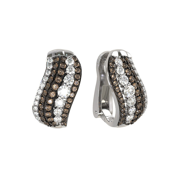 Серьги из белого золота c бриллиантами