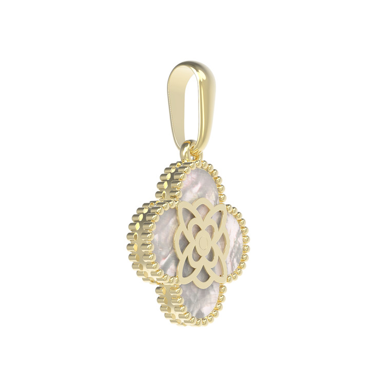 Подвеска из лимонного золота c бриллиантами и перламутром