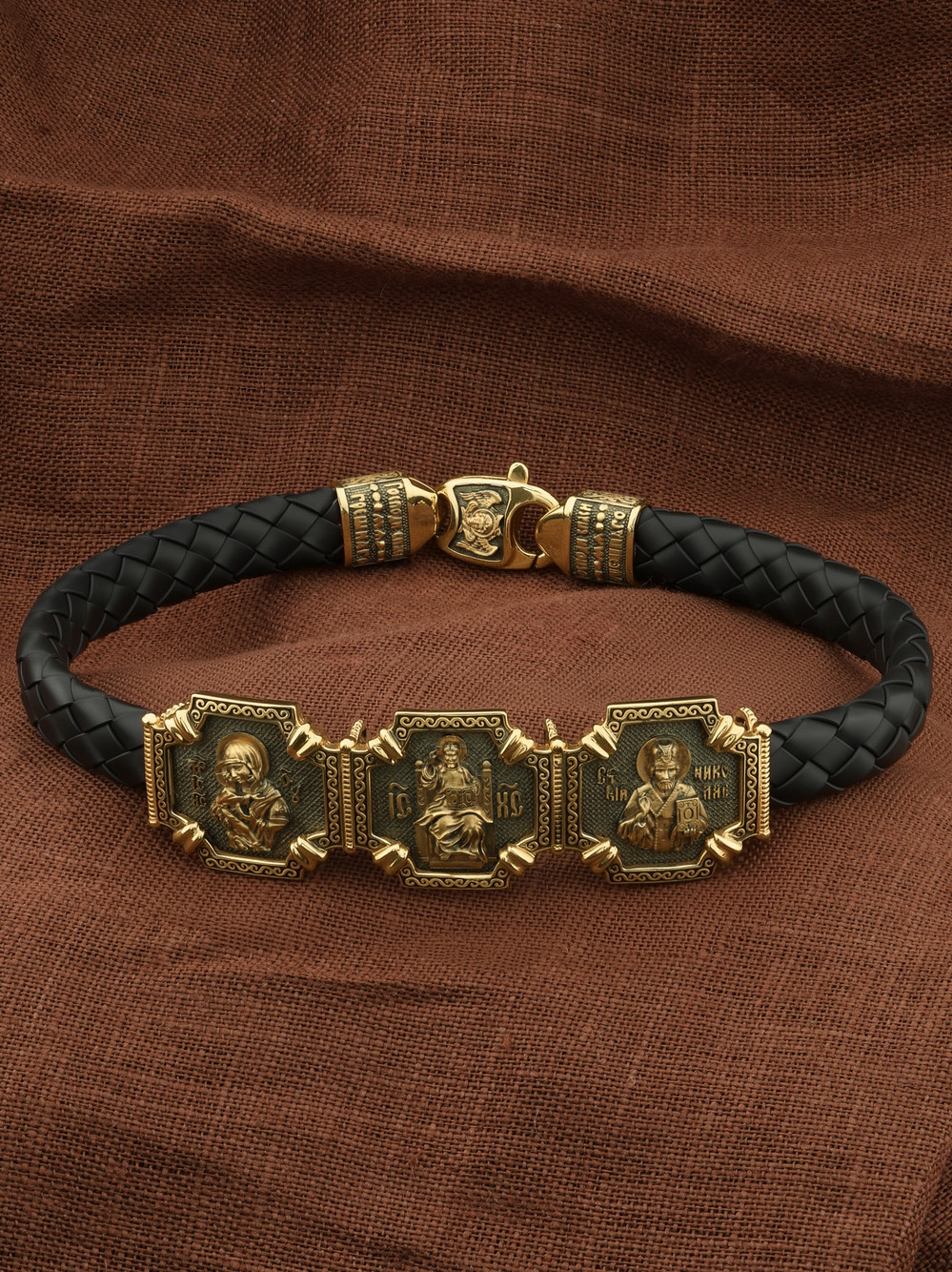 Браслет из лимонного золота c шнурком