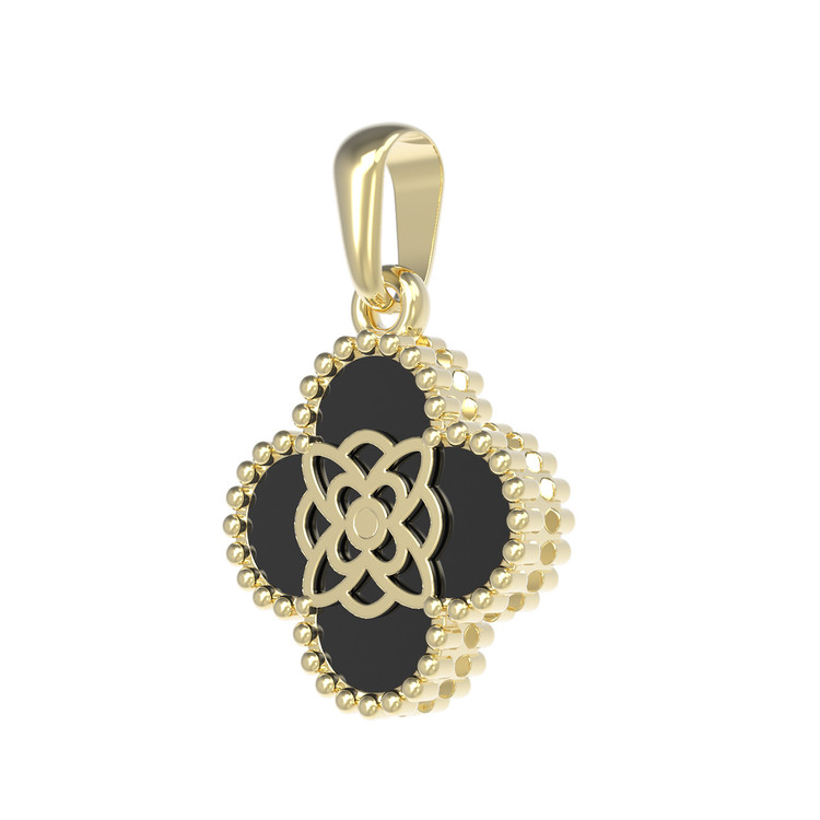 Подвеска из лимонного золота c бриллиантами и ониксом
