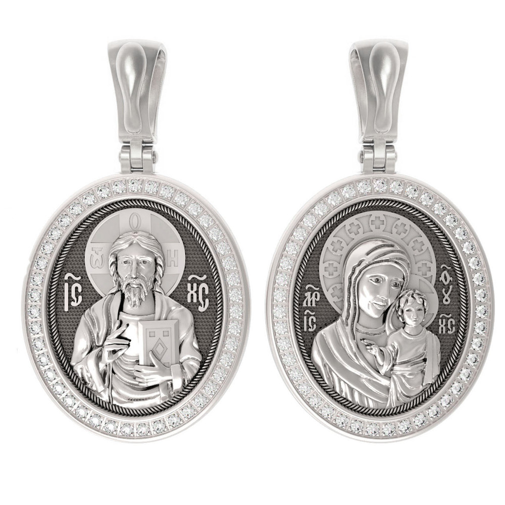 Образок из белого золота c бриллиантами