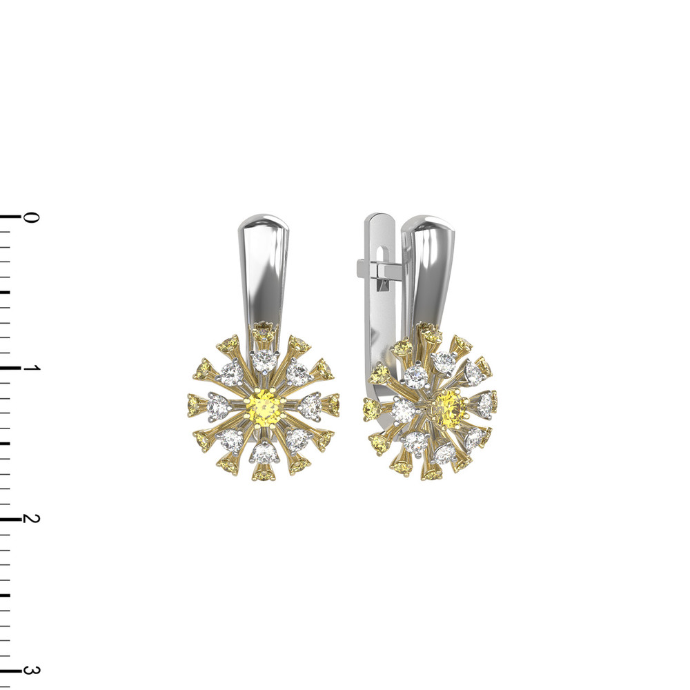 Серьги из белого золота c бриллиантами