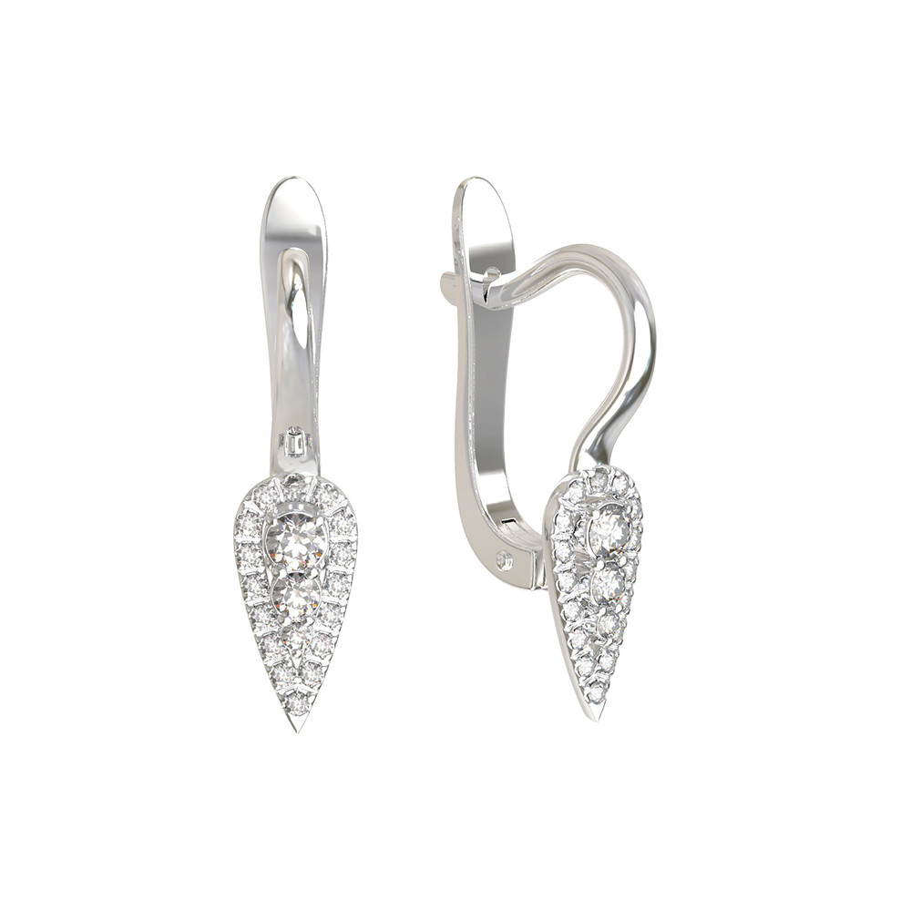 Серьги из белого золота c бриллиантами