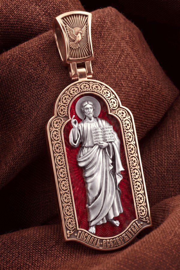 Образок из золота c эмалью