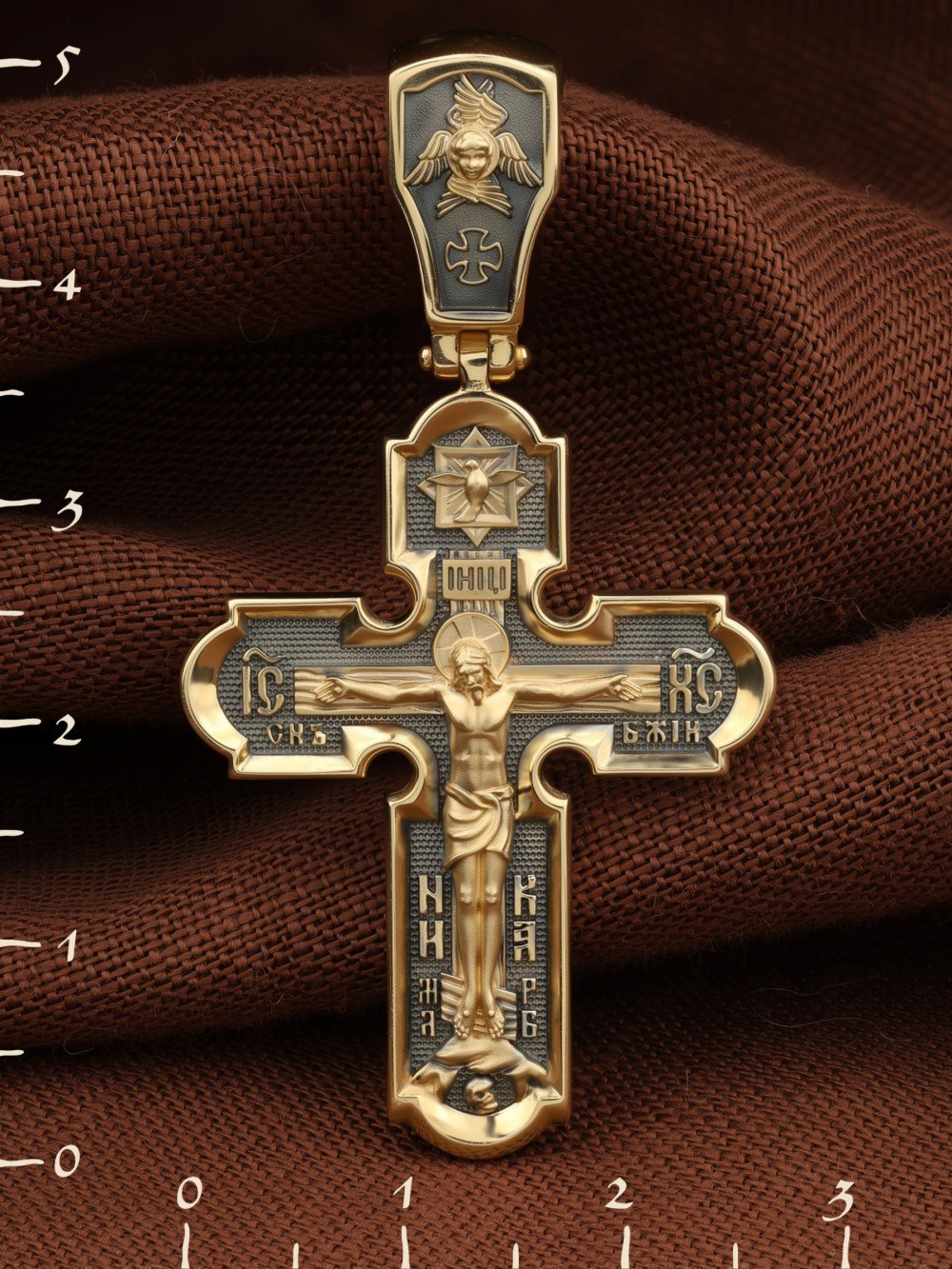 Крест из лимонного золота