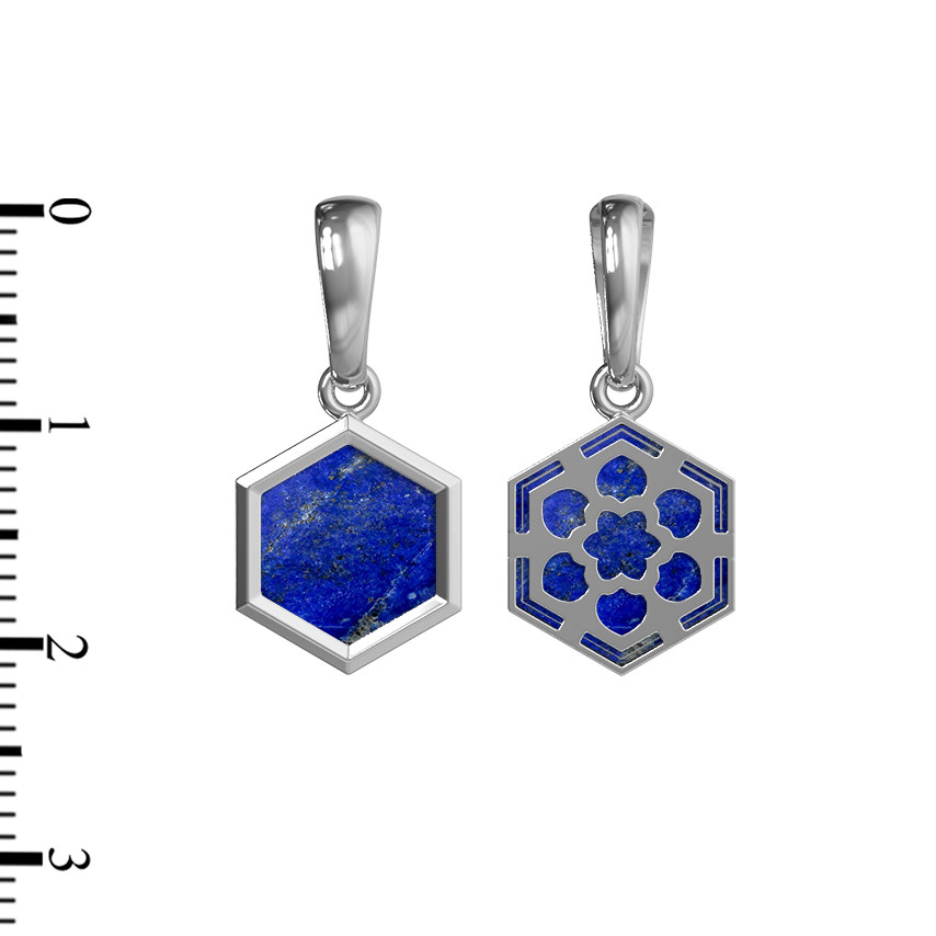 Подвеска из белого золота c лазуритом