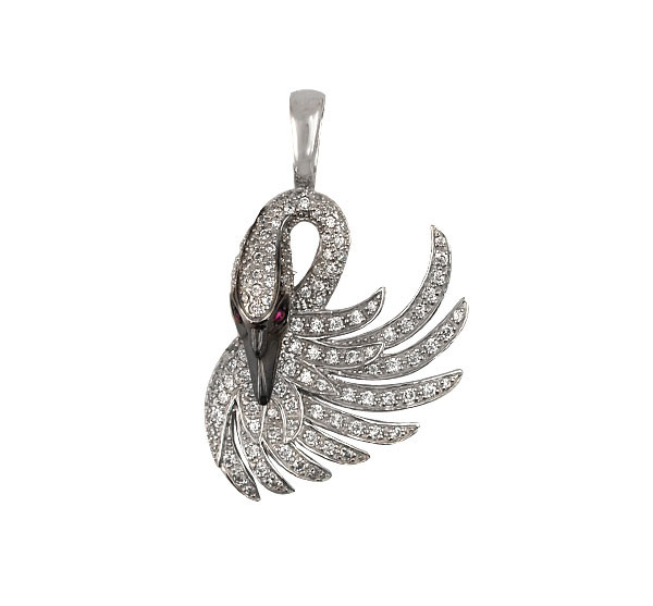 Подвеска из белого золота c фианитом
