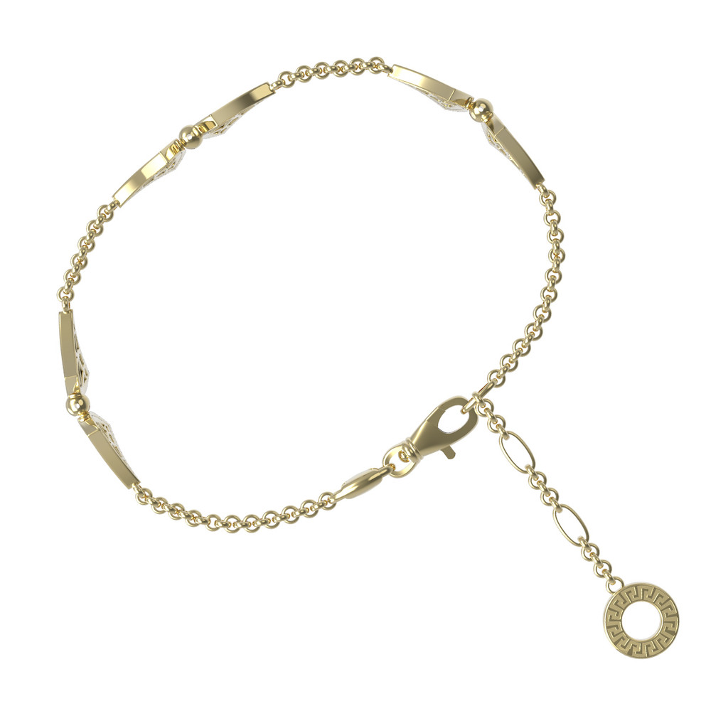 Браслет из лимонного золота c бриллиантами и лазуритом