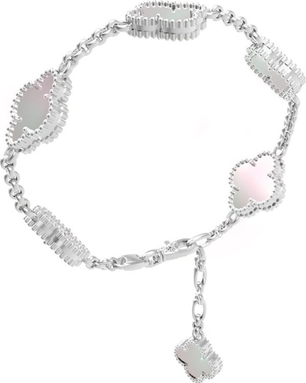 Браслет из белого золота c перламутром